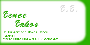 bence bakos business card